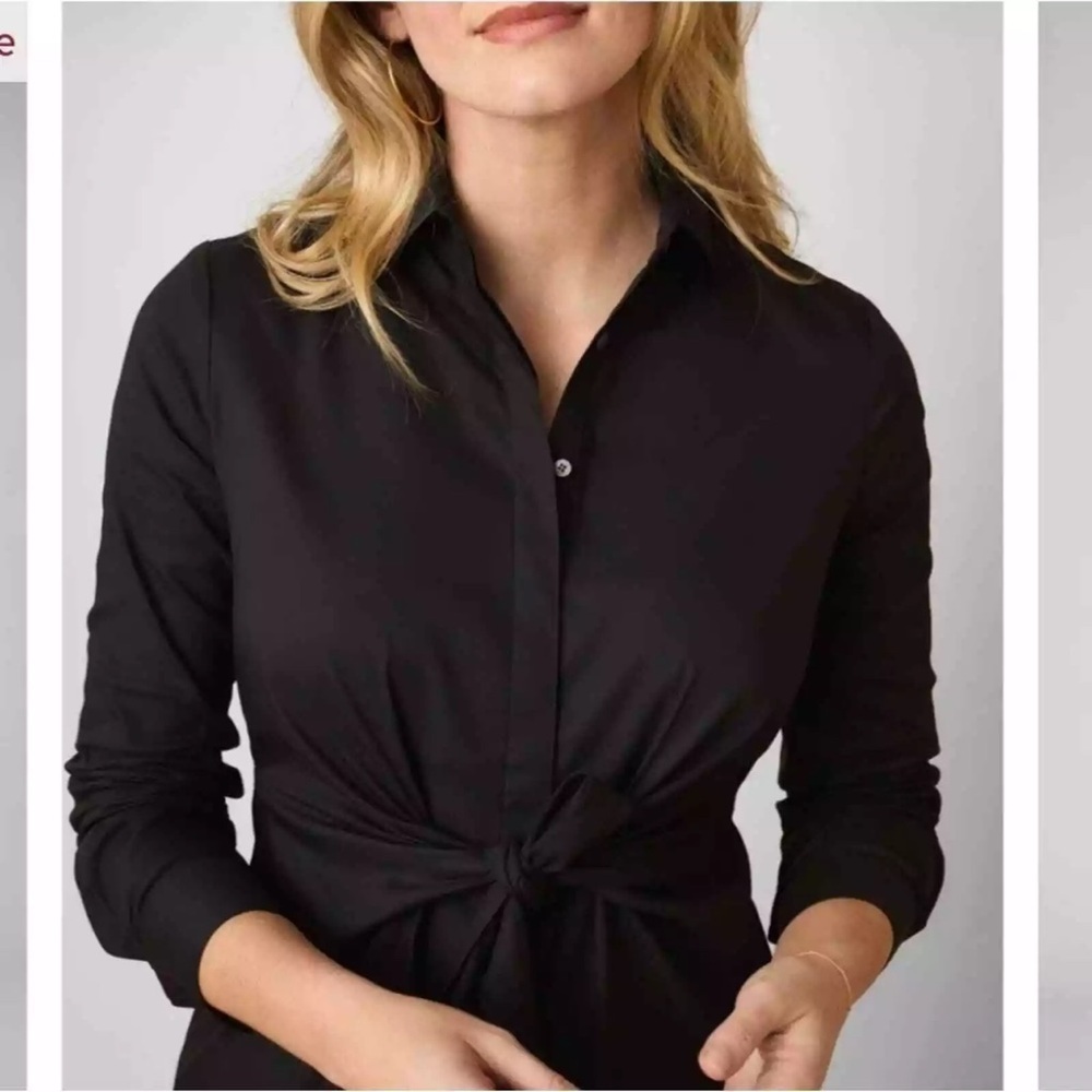 UNTUCKit Lisa Stretch Cotton floral Shirt Dress Size 4 Tie Waist Cocktail pocket - Picture 3 of 15
